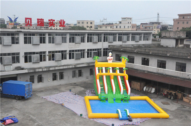 Durable Big Superman Air Inflatable Aqua Park With Slide For Amusement