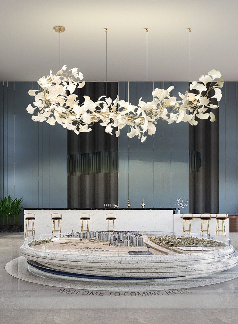 Luxury Chandelier Indoor Home Leaves Staircase Hotel Lobby Custom Chandelier(WH-NC-117)