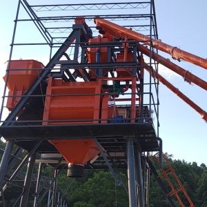 Bucket Type Continuous Wet Concrete Mixing Plant 25m3/H-100 M3/H PLC Controlled
