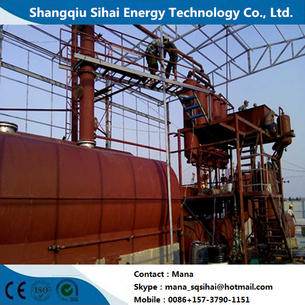 Fuel Oil Grade 8-10tons Capacity Waste Crude Oil Circulating to Diesel Distillation Machine in 24hours