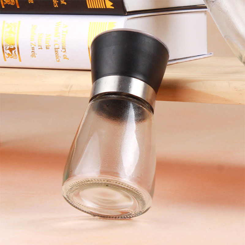 Hygienic Lead Free Rotatable Grinding Lid Glass Pepper Jar