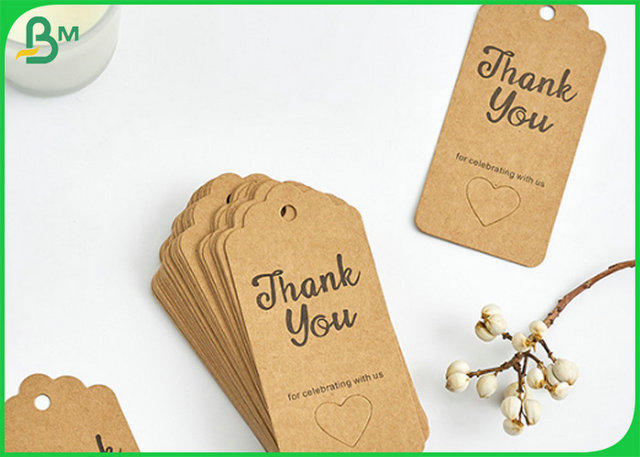 Smooth And anti bending 200gsm Brown Kraft Paper to Make Clothing tag