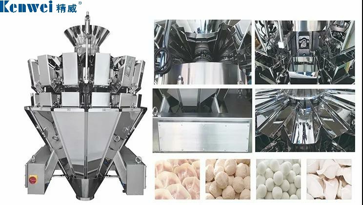 Waterproof 10 Head Multihead Weigher For Weighing Frozen Food