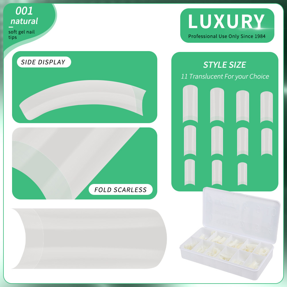 500pcs/Box Medium Square Shaped False Nails For Nail Extension Manicure Tools 11 Sizes
