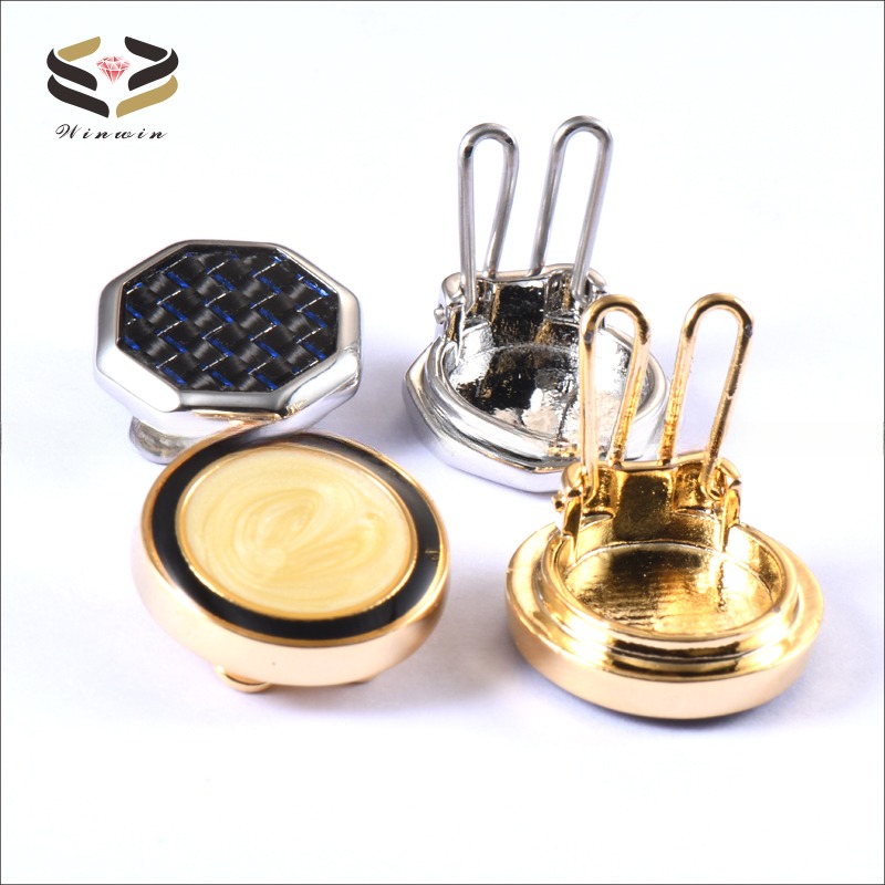 Carbon Fiber Inlay Cufflinks Tie Clips Button Covers For Men Dress Shirt And Tux Shirt