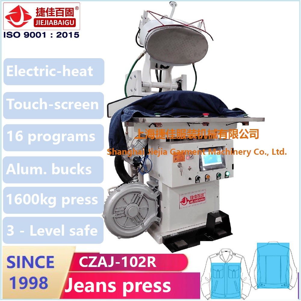 Jeans Jacket Steam Pressing Machine Touch Screen Plc Ironing Equipment