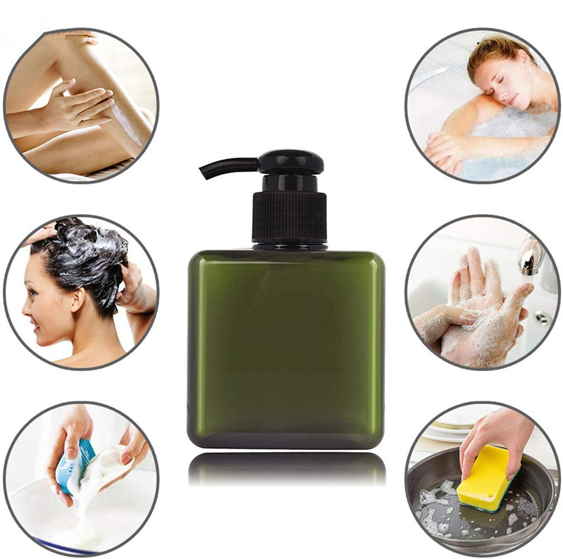 Square Green Cosmetic PETG Bottle Heat Resistant Long Lifespan