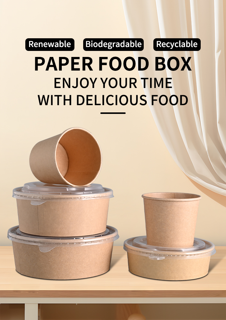 Kraft Salad peper meal box 500ml For Food Salad Noodles Catering Use