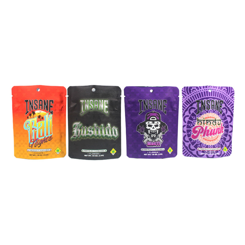 3.5g Smell Proof Mylar Bag Plastic Soft Touch Edibles Packaging Doypack