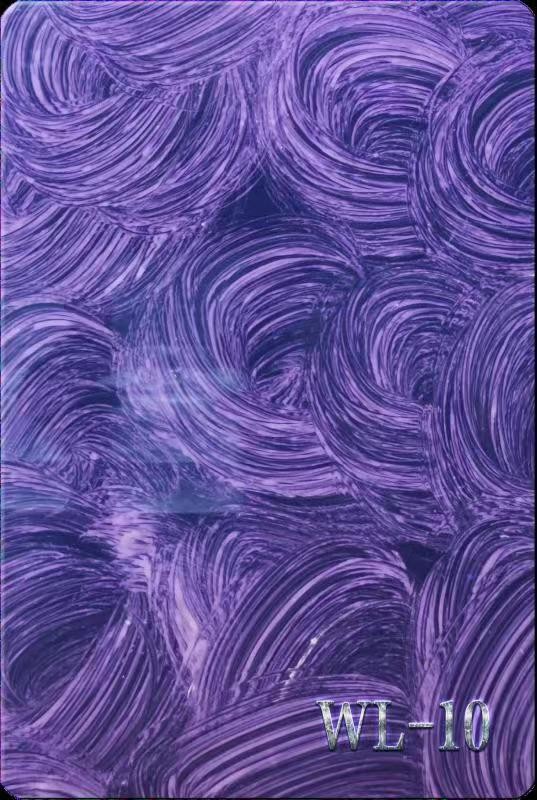 Purple Whirlpool Pattern Acrylic Sheet Door Window Decor Non Toxic
