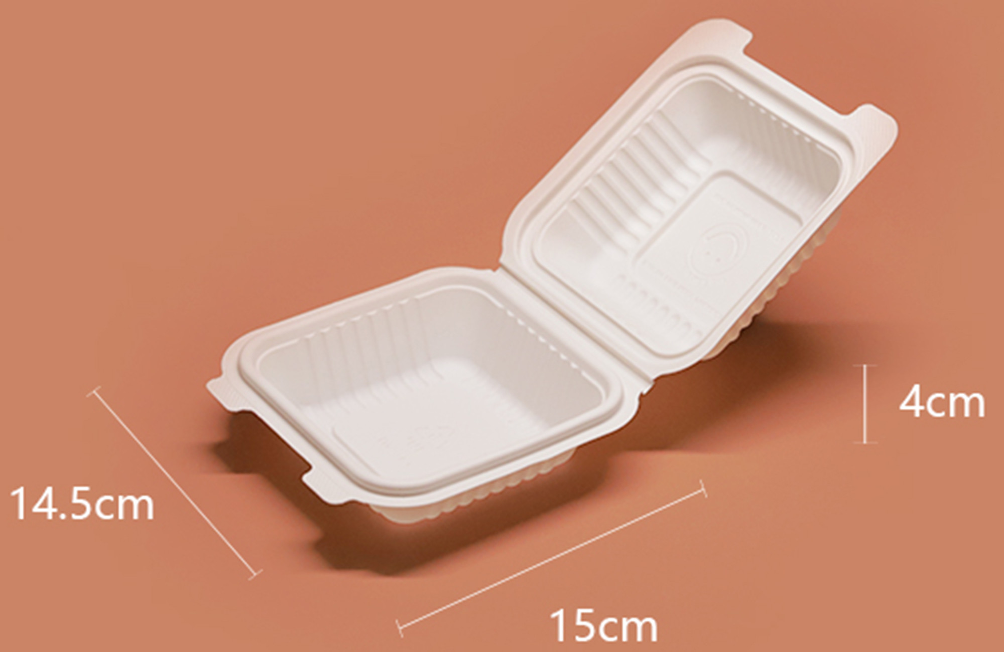 Safe and environmentally degradable packaging box 450 ml corn starch food container