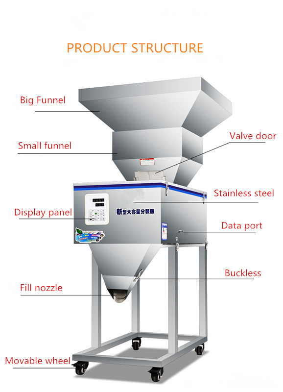 220V Automatic Weighing Packing Machine For Tea Bean Salt Particle 3000g