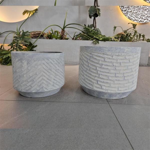 Customed Indoor Fiber Clay Planter Perfect For Hotels Gardens And Homes Frost