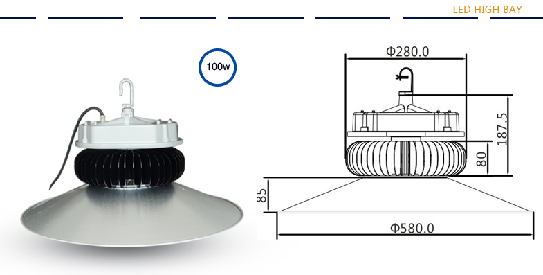 High quality led high bay 5 years warranty DLC approvla