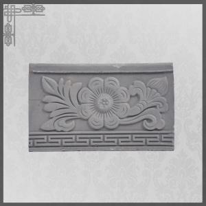 China Chinese Clay Material Grey Roof Ridge Tile Flower Pattern For Roof Top on sale