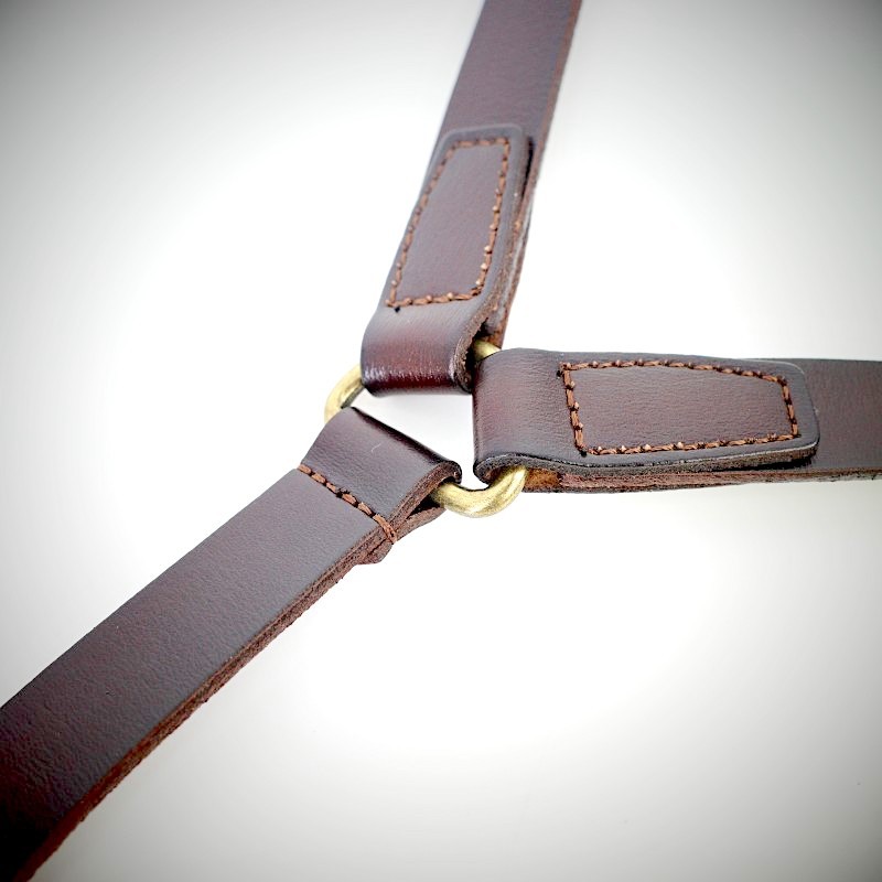 Mens Shirt Elastic Strap Clip Denim Pants 1.7cm Leather Casual Suspenders