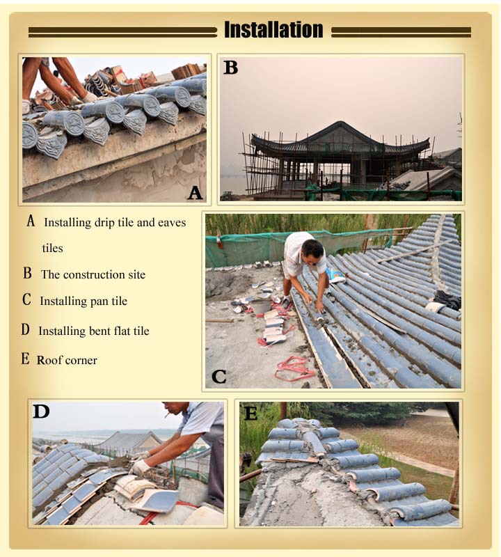 Colored Ceramic Chinese Glazed Roof Tiles Decoration Asian Wooden Gazebo Roof Tiles