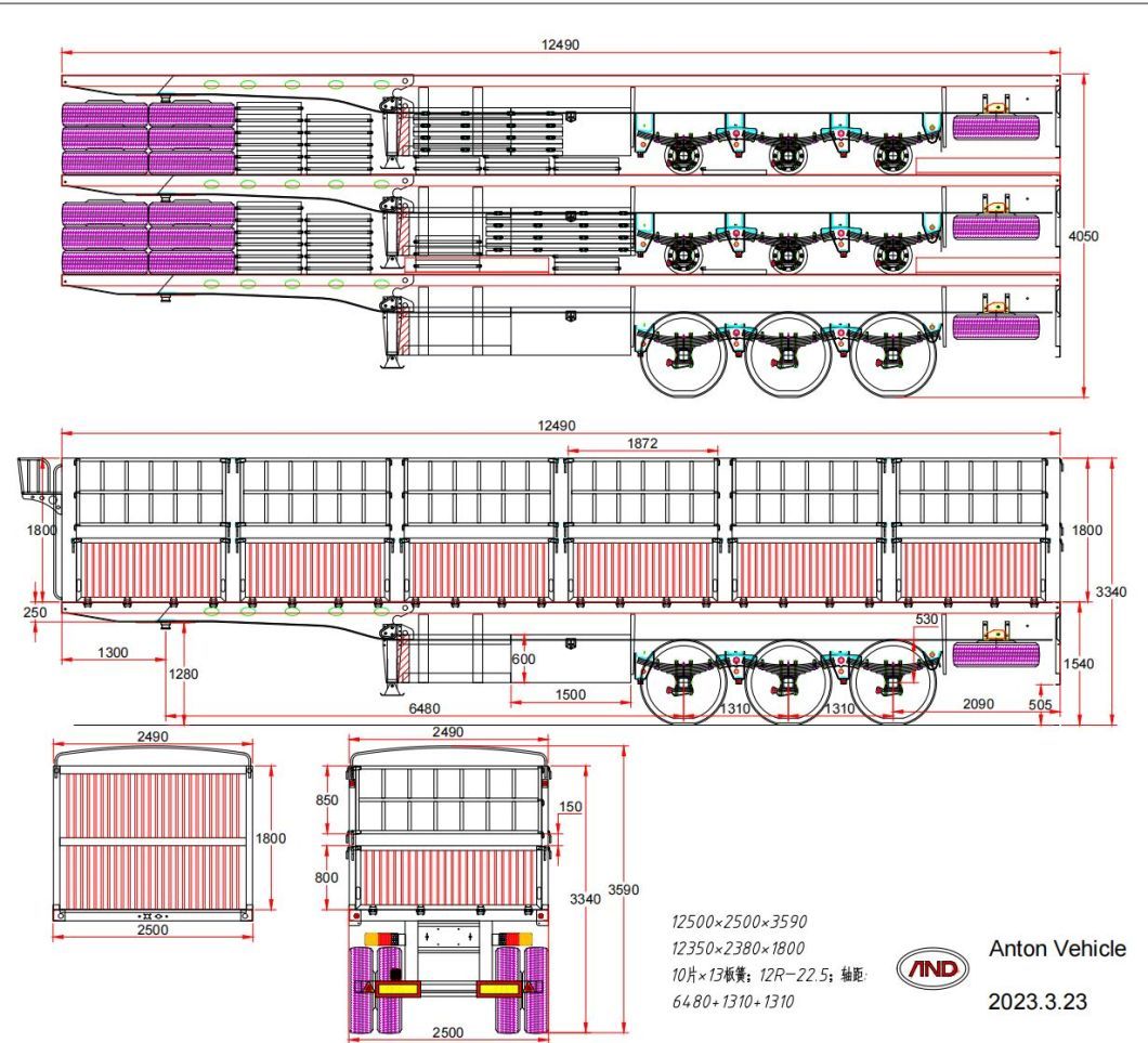High Side Wall Stake Style Animal Transport Fence Cargo Semi Trailer With Air Suspension