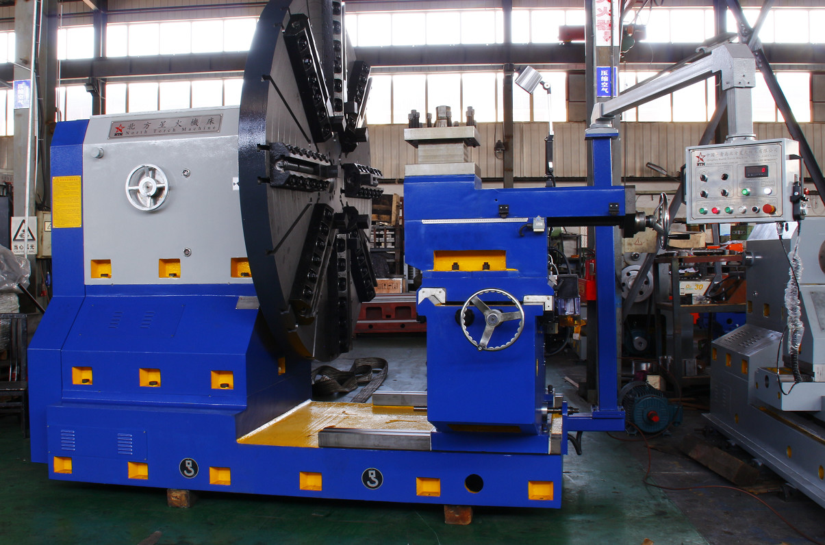 Flange Turning Facing Horizontal Lathe For Machining 5000 Mm Diameter Flywheel
