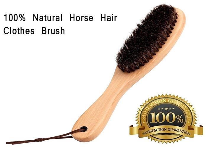 Soft Horse Hair Shoe Brush With Handle For Dust Pet Hair Static