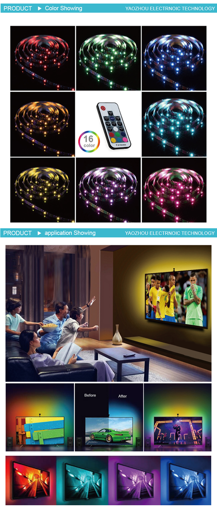 Waterproof 12V Self Adhesive LED Strip Wifi White Backlight Led Strip