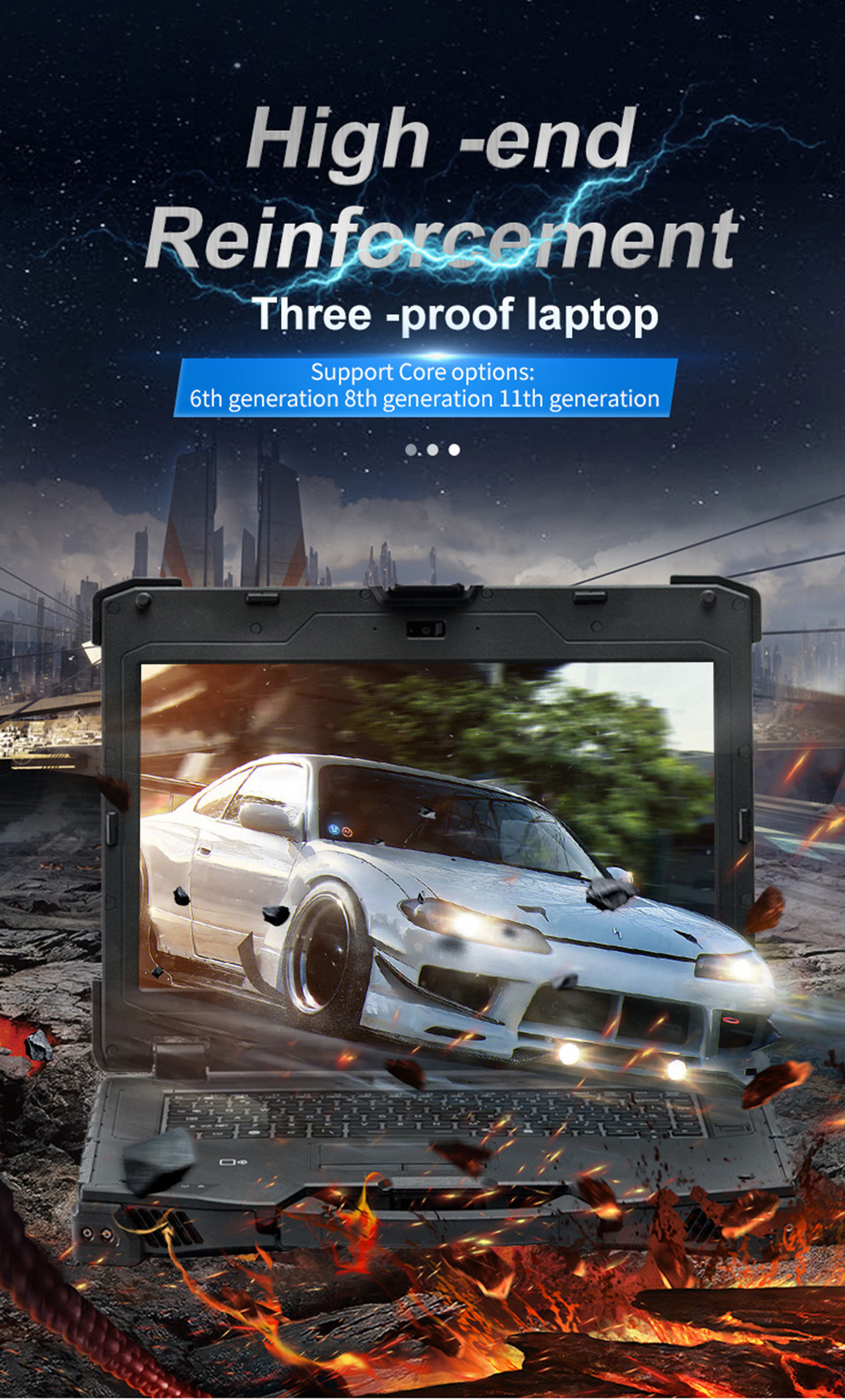 Factory Direct Sales Industrial Dual Screen Tablet Pc 15.6 Inch Water Proof Dust Proof Pulgadas I5 I7 Os Win 10 Win 11 Optional Rugged Laptop