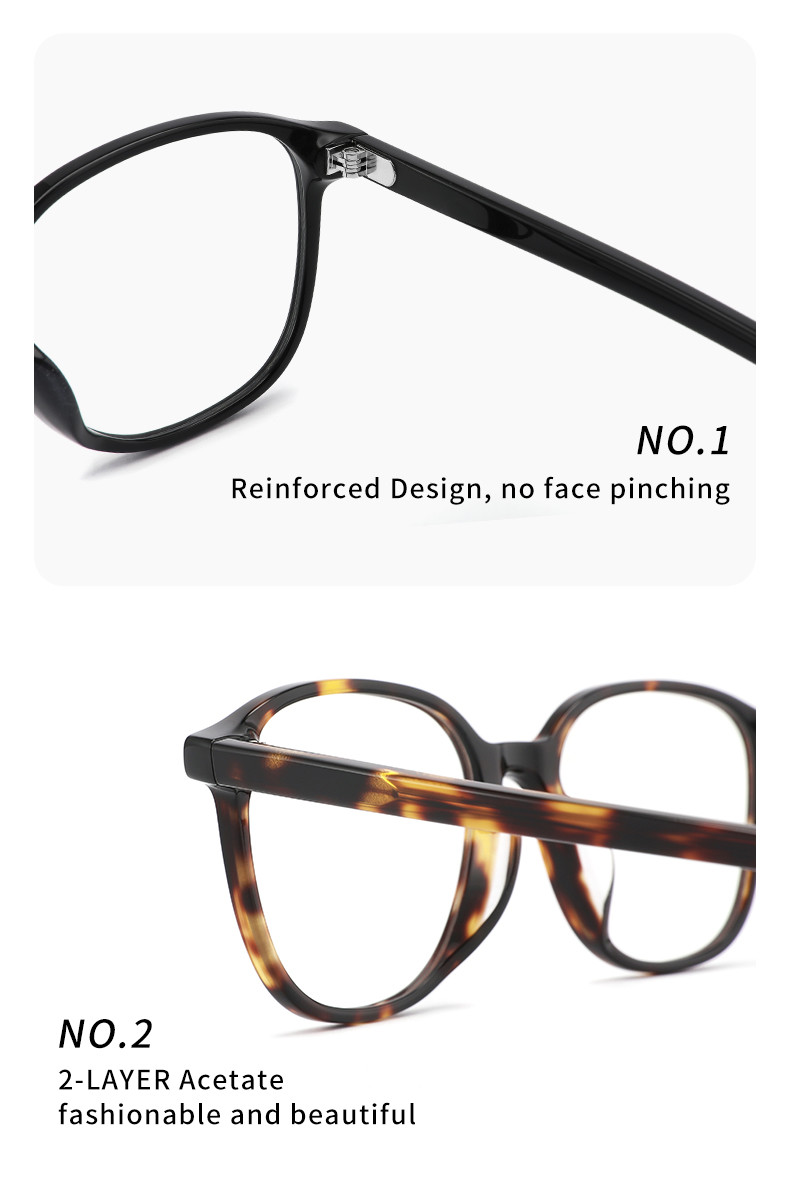 Square Optic Eye Women Men Round Acetate Glasses Oversized Eyeglasses Frames
