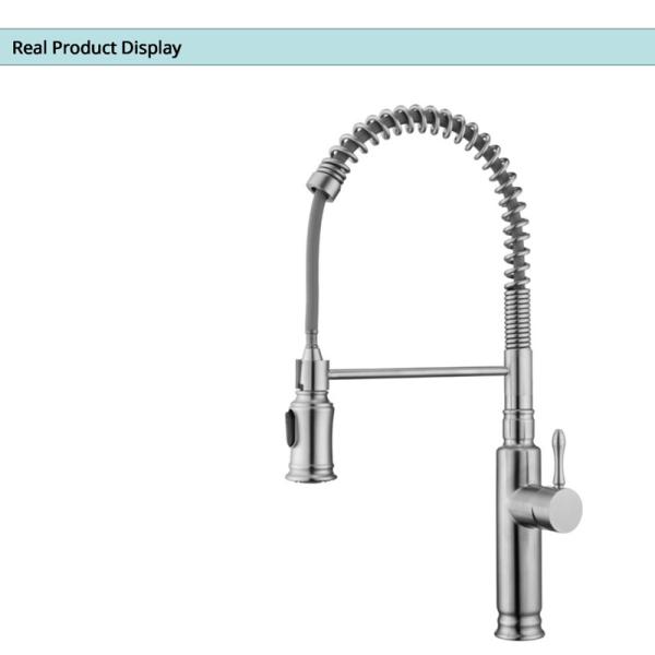DC4.5-6.5V Motion Activated Sink Faucet Retractable Brushed Nickel Kitchen Mixer