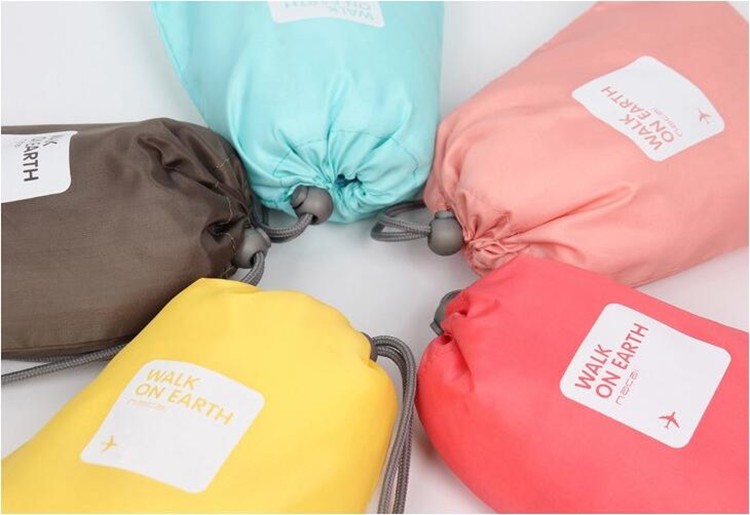 Soft Organic Cotton Drawstring Shoe Bags Small Foldable Cloth Canvas Cinch Backpack