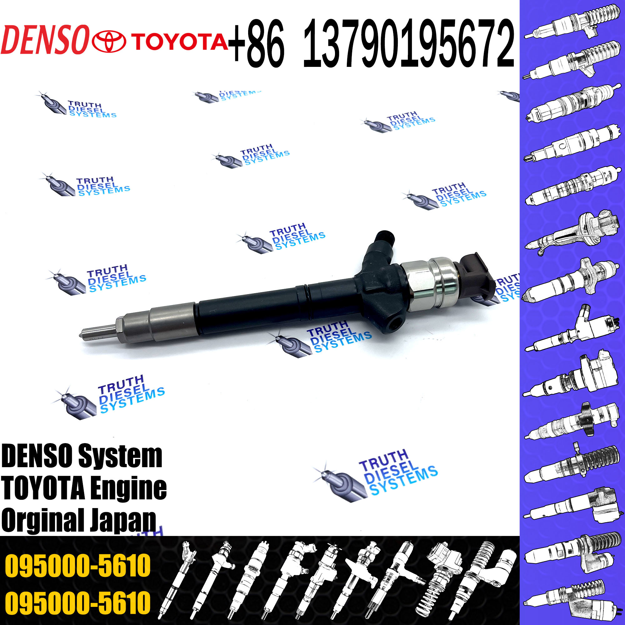 diesel fuel engine injector 095000-5610 23670-0R010 for engine high pressure pump engine injection injector 095000-5610