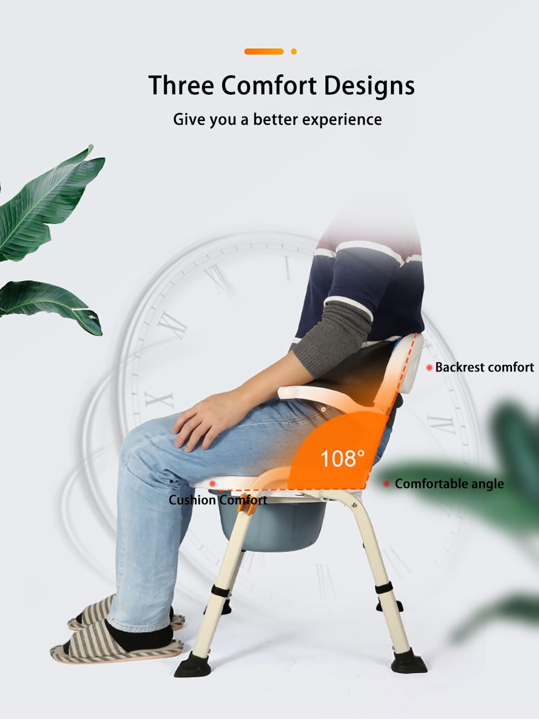Elderly Care Steel Portable Adjustable Mobile for Elderly Bedside Drive Folding Portable Toilet Seat Commode Chair