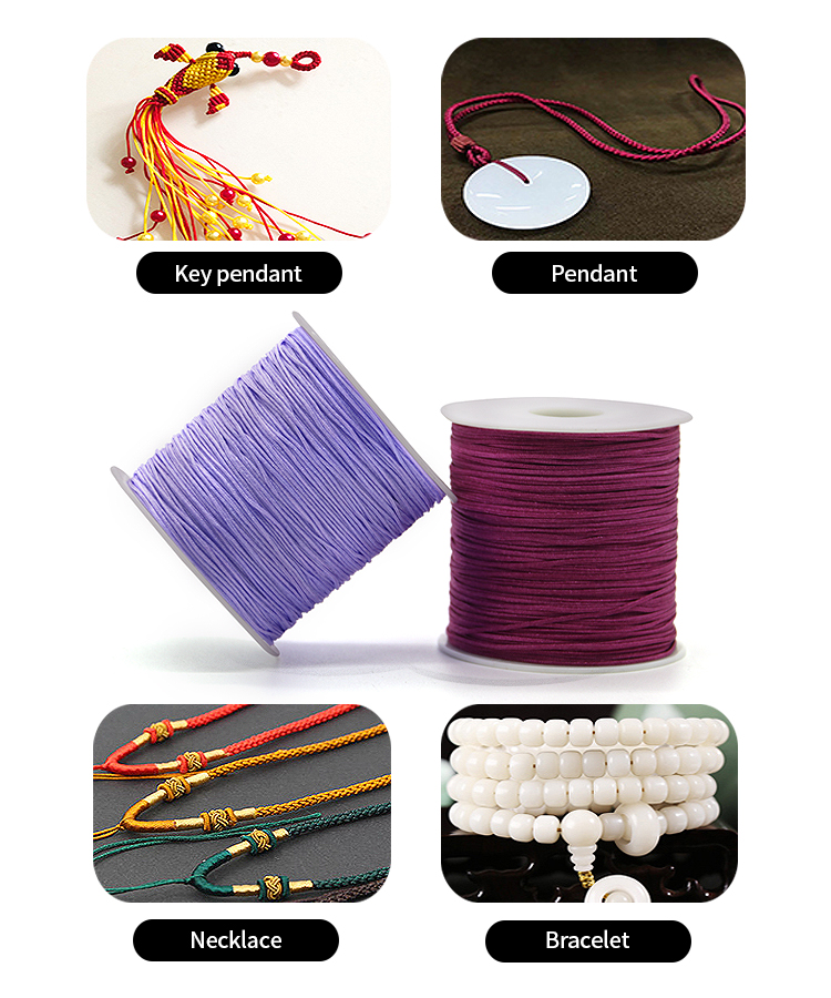 Singal Color Nylon Knot Braided String Bracelet Cord for Beading and Accessories