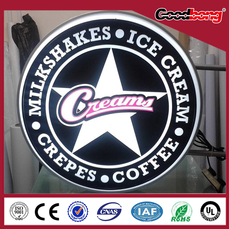 Outdoor Vacuum Forming Acrylic Round Shop Light Box Signage