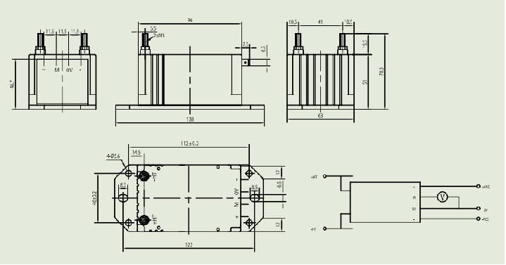 Magnetic Modulation 3000V Voltage Measuring Transducers