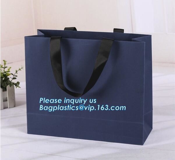 Luxury paper bags with handles Different Sizes,250gsm art paper shopping carrier bag custom printing with handle rope