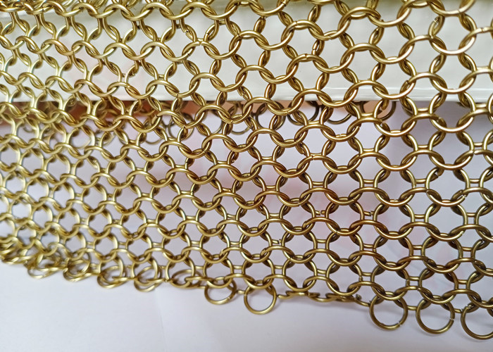 7mm Stainless Steel Welded Ring Mesh Curtain For Space Decoration