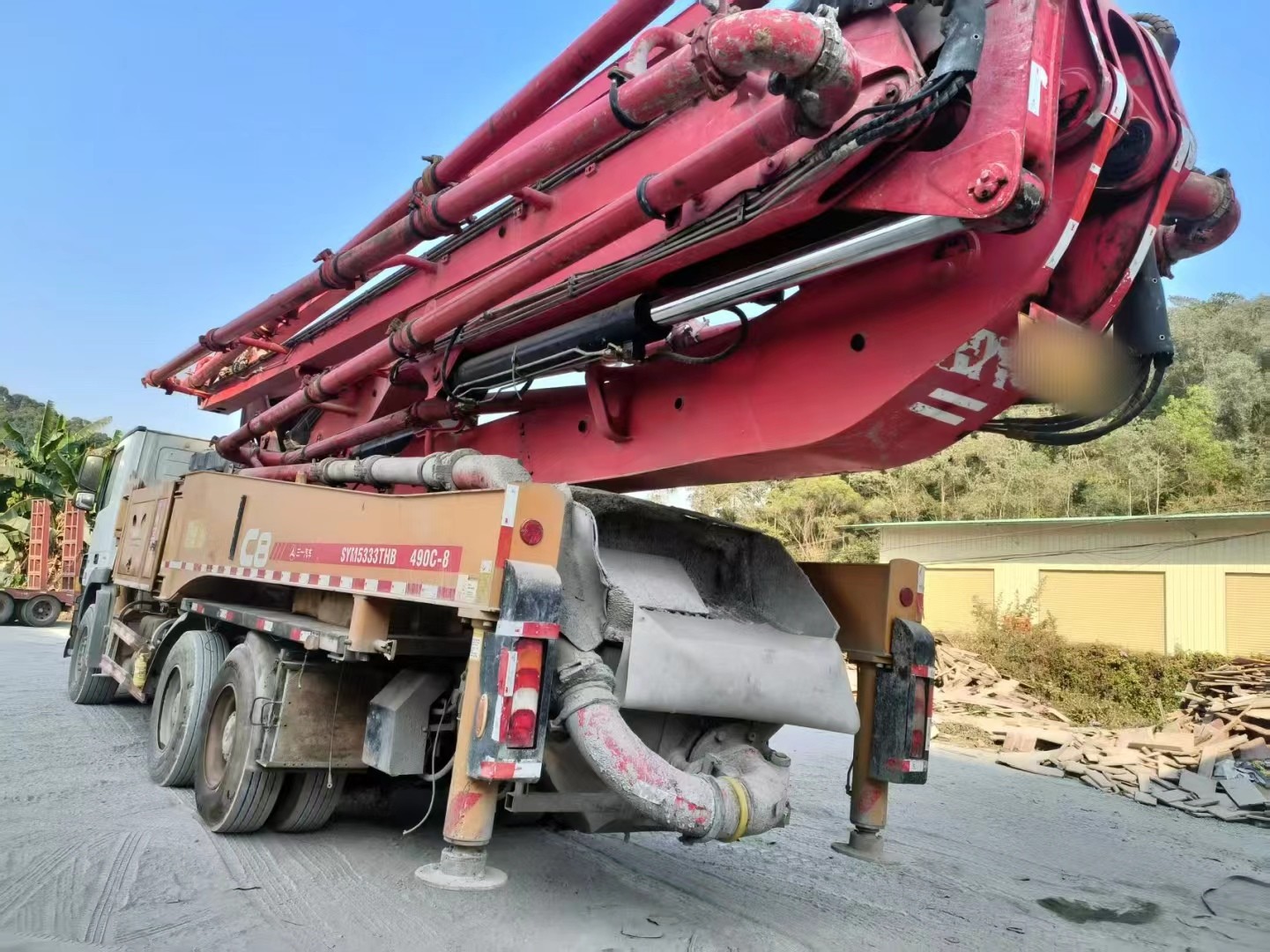 Used 2018 Concrete Pump Truck 56m Mounted Pump Truck Chassis Now For Sale