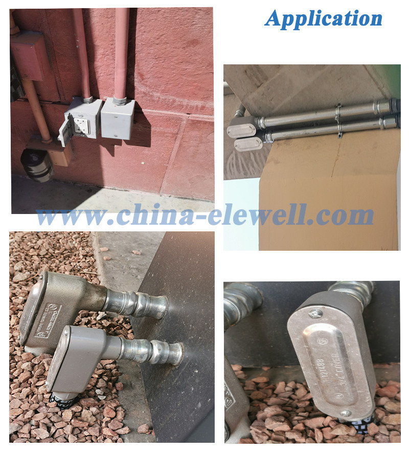 Threaded T Type Aluminum Die Cast PVC Coated Connduit Body For Connect IMC Conduit