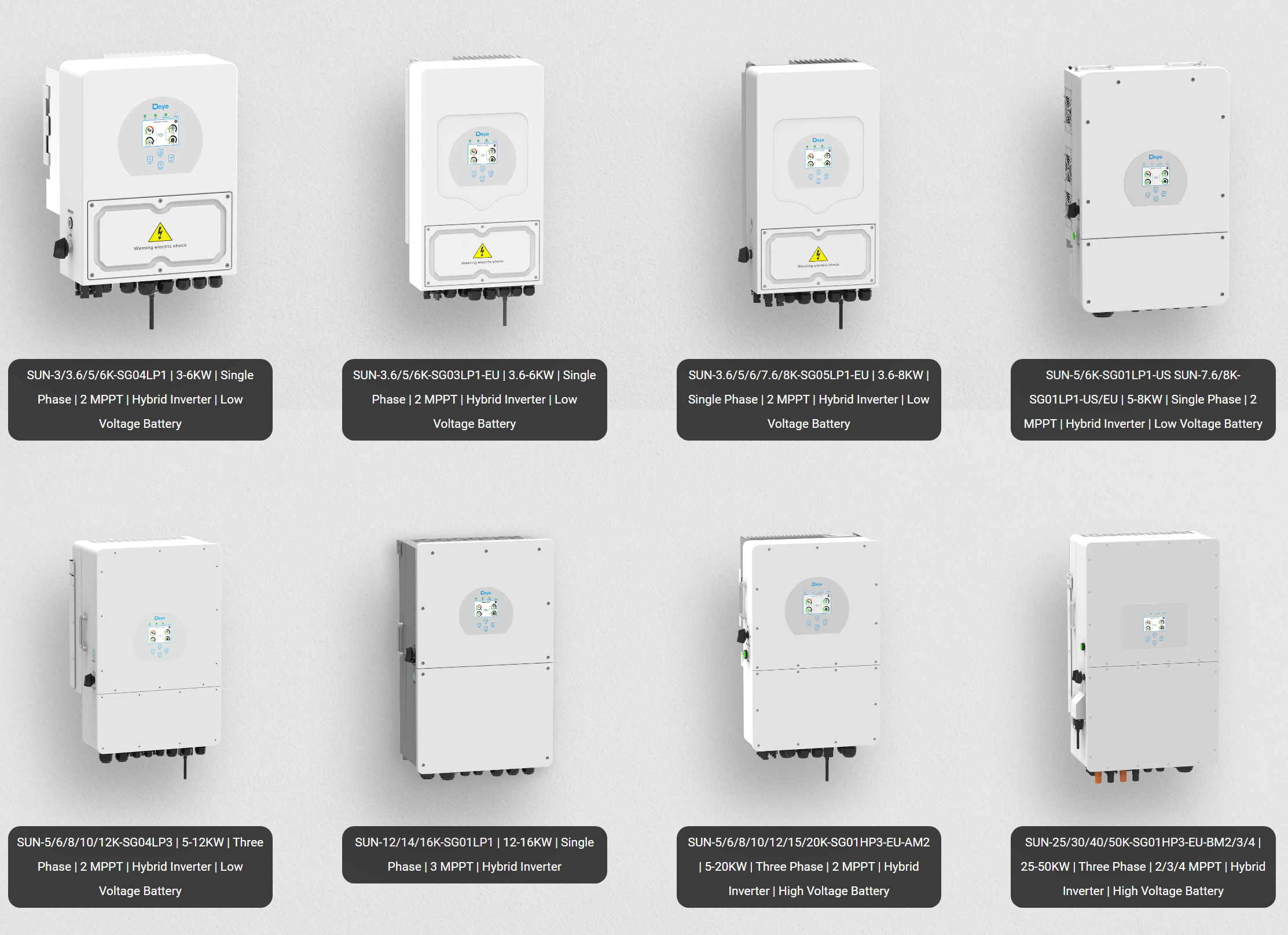 Hybrid Inverter DEYE Brand 8kw 6kw 5kw In Stock 5 Years Warranty For Solar Energy Storage System