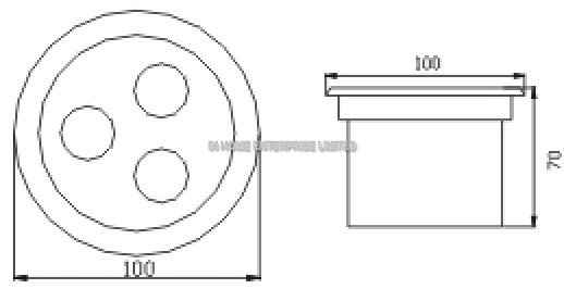 3W High Efficiency 90° IP66 Underwater Pool Lights for Swimming Pool