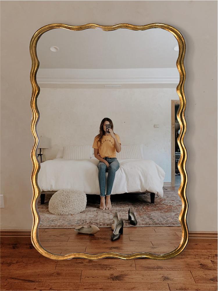 Customized Floor Length Oversized Floor Mirror Wooden Frame 71x32