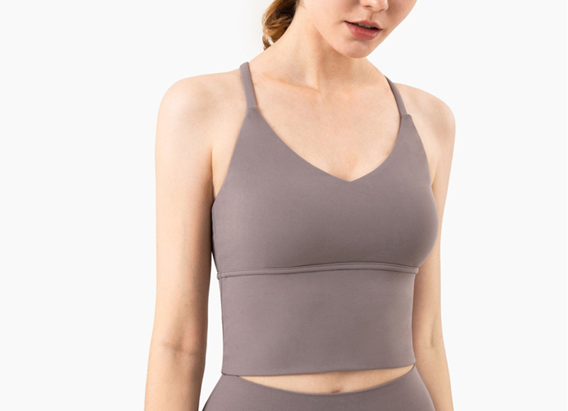 9 Colors Nude Yoga Womens Sports Bra Sexy Nylon Sweat Wicking Water Drop Back