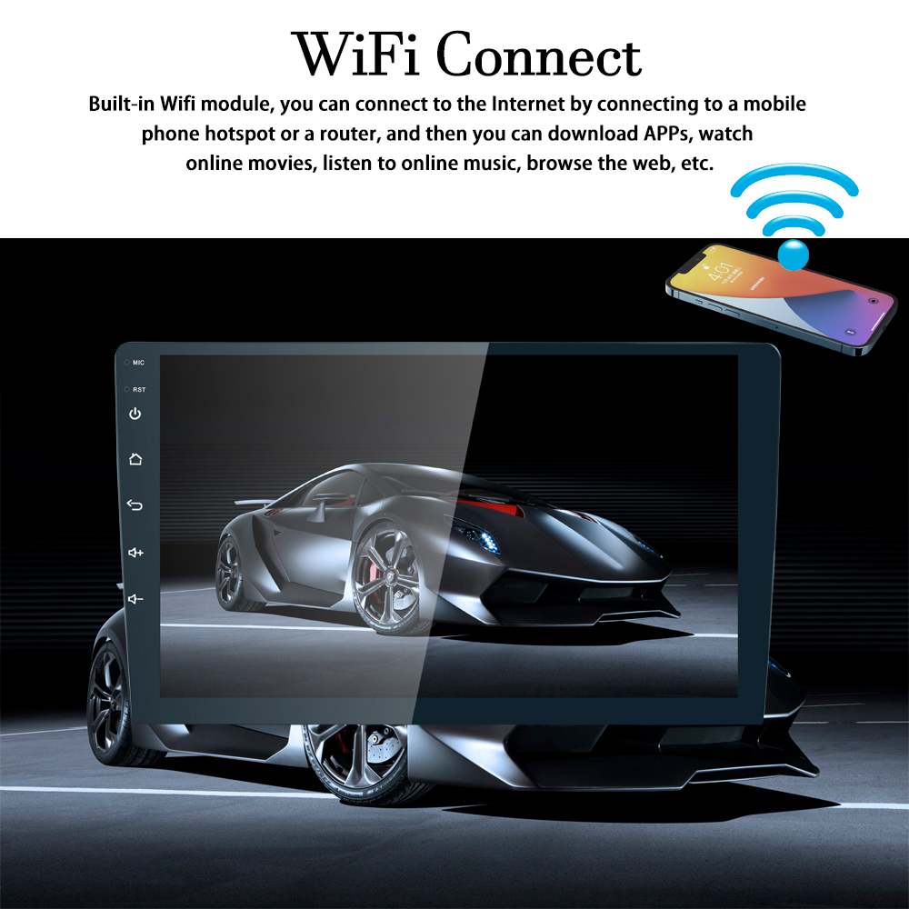10 Inch Touch Screen Universal Car Radio with Multi Language and 2 Din Build-in Design