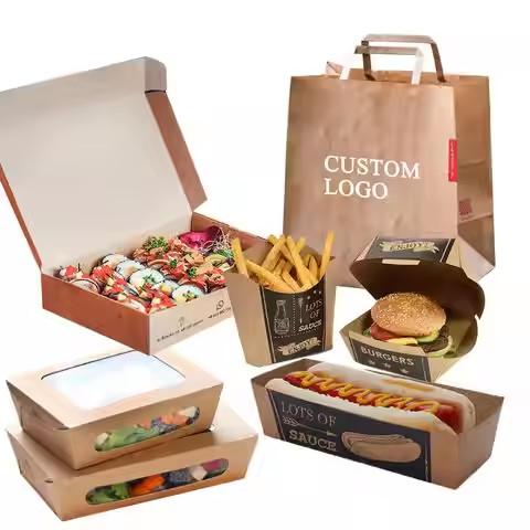 Custom Eco-Friendly Kraft Burger Box for Customer's Specific Requirement Fast