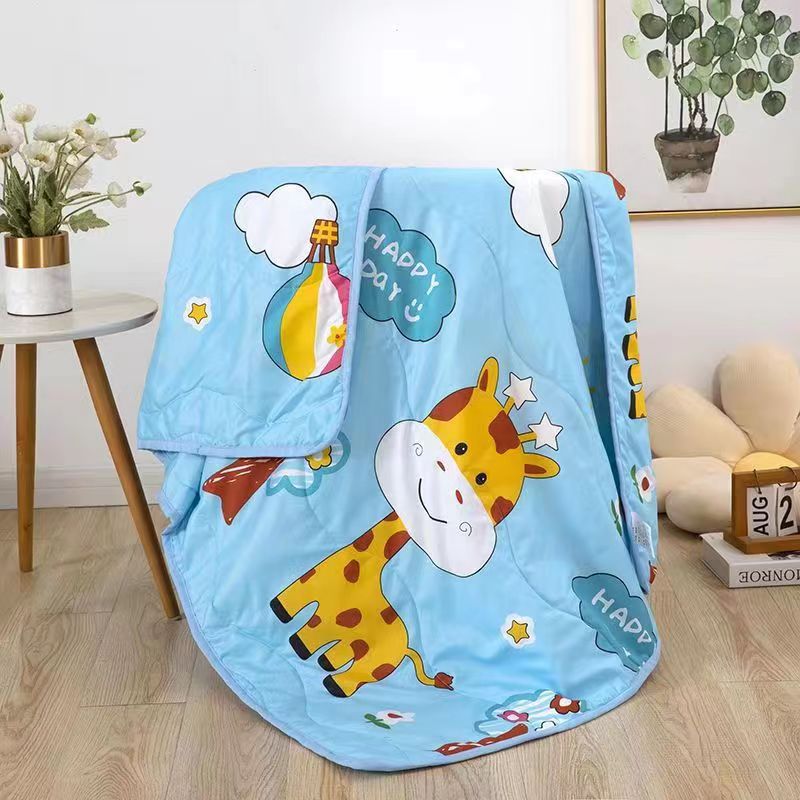 Custom Logo Summer Quilts for Children Cartoon Prints Cotton Material Air Conditioner