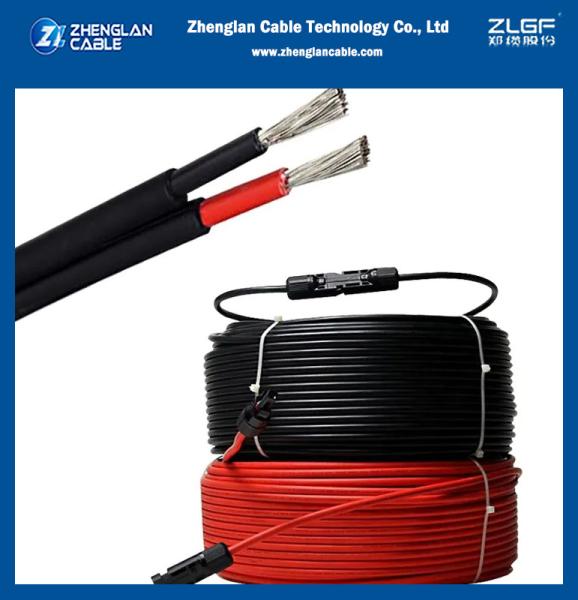 0.6 / 1.0 KV XLPE / XLPO Insulation Twin Core Solar Cable 6mm Adapted To PV