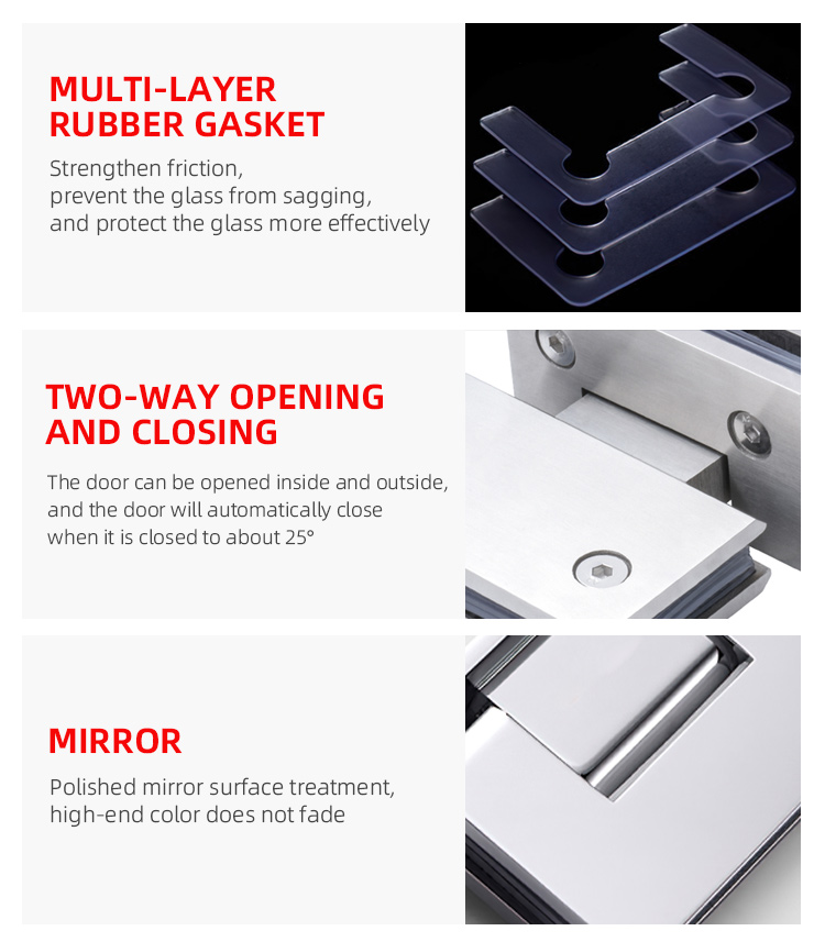 Heavy Duty Door Hinge for Glass to Glass Shower Door Pivot Hinges