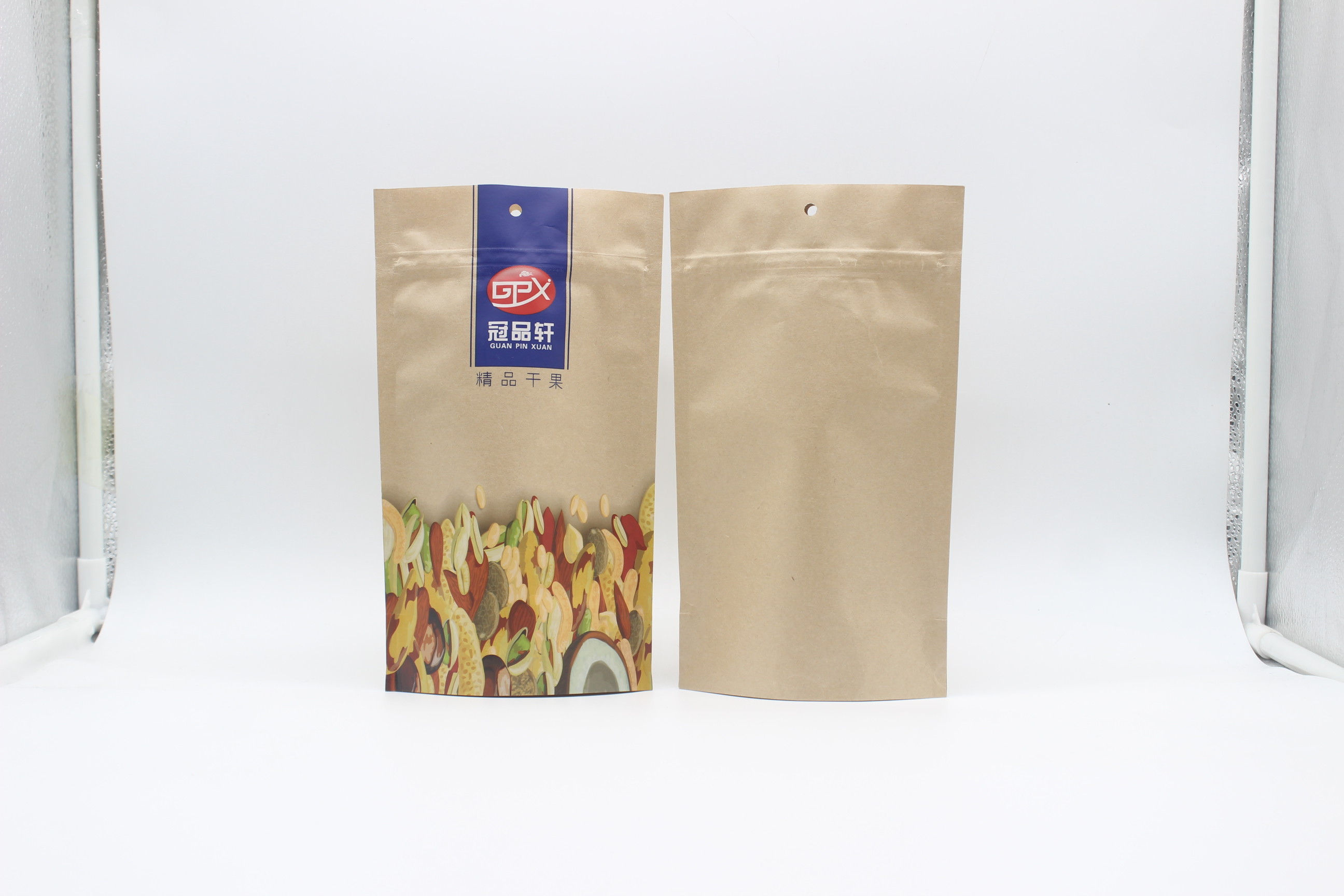 100g 500g 1000g Kraft Paper ziplockk Bags Recyclable SGS FDA Certified