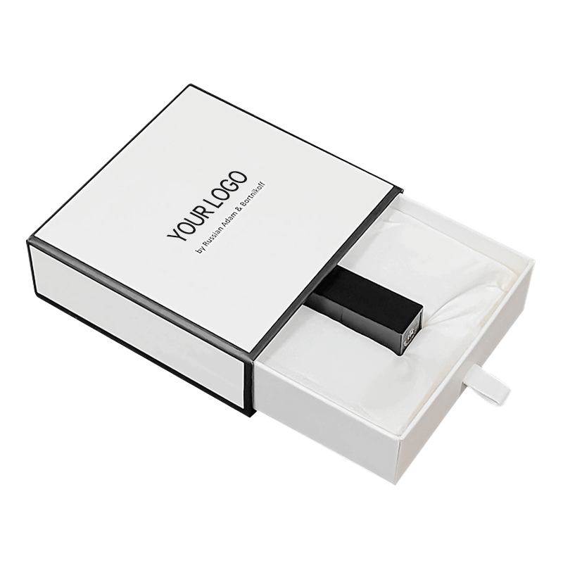 Varnished Satin Lined Rigid Cardboard Sliding Drawer Gift Boxes for Cosmetic Packaging