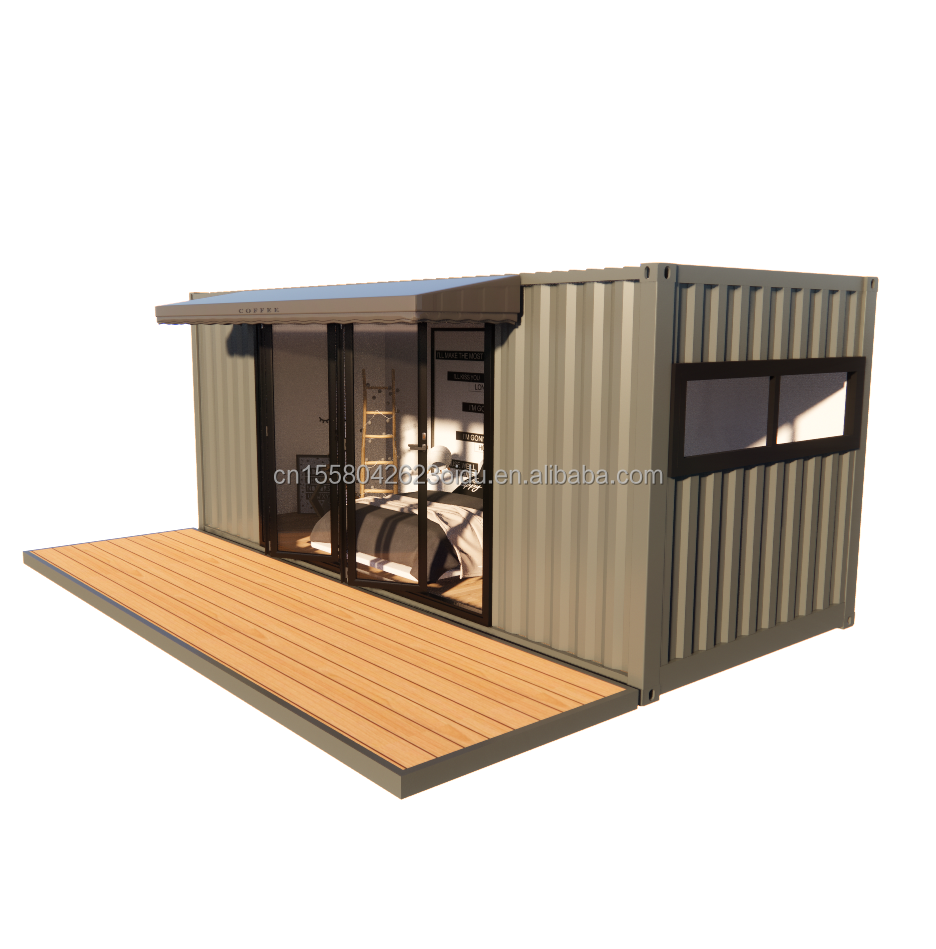 Residential Modular Prefabricated Trailer with 50/75/100mm Wave Sandwich Panel Walls 20ft Modern Design Style